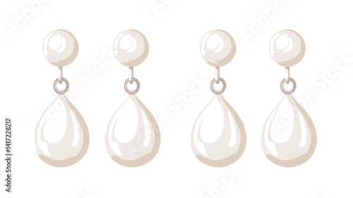 Elegant White Pearl Teardrop Earrings Fashion Jewelry