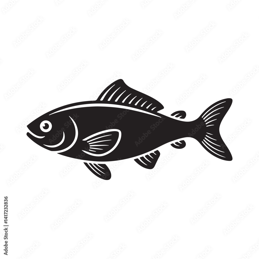 Fototapeta premium Fish icon vector black silhouette. Fish icons. Vector illustration eps 10