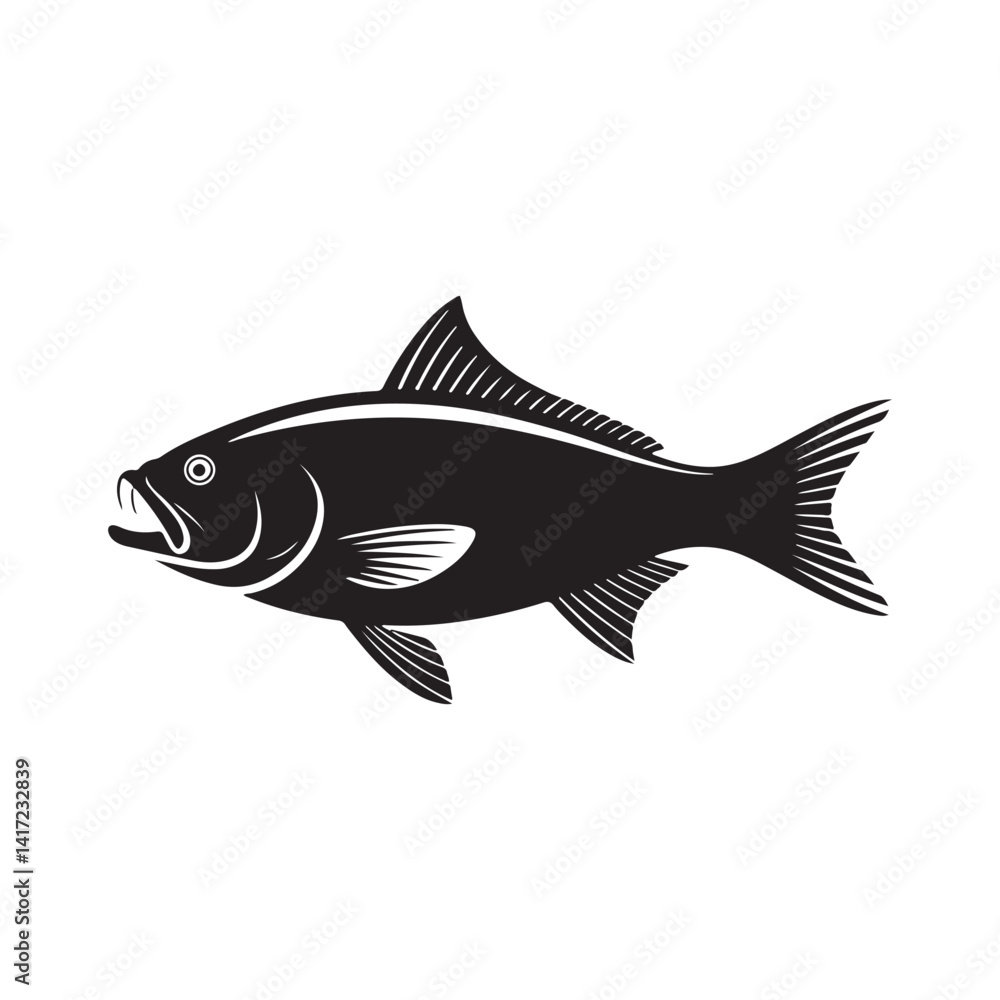 Fototapeta premium Fish icon vector black silhouette. Fish icons. Vector illustration eps 10