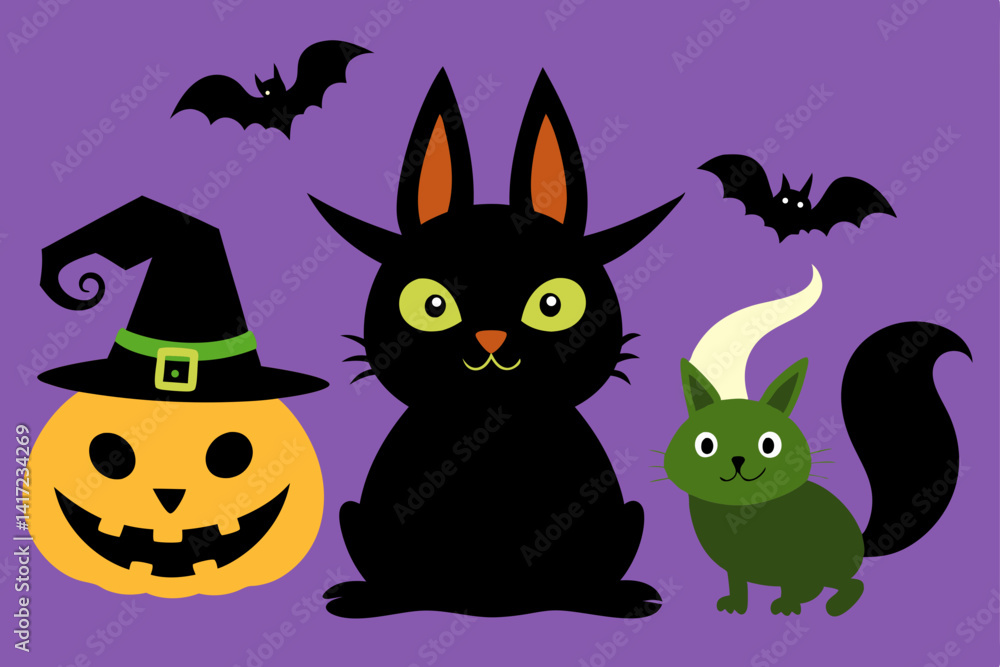 halloween monsters set halloween monsters set