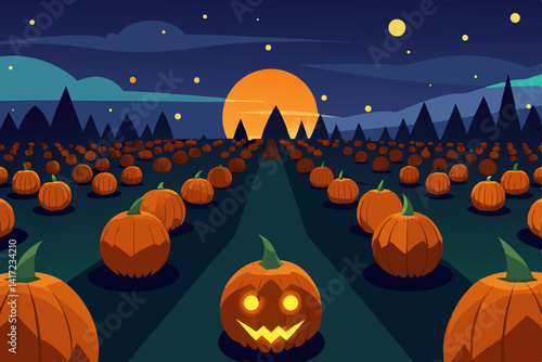 halloween background with pumpkins