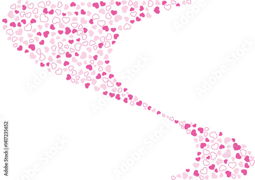 ハート柄の背景 桃色系の3色 フチと単色 ハート