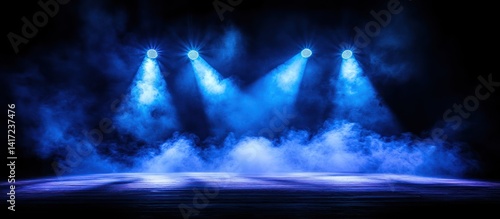 Wallpaper Mural Blue stage lights spotlight Torontodigital.ca