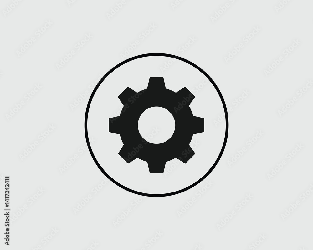 Gear Icon Symbol, Mechanical and Settings Icon in Vector Style Gear Icon Symbol, Mechanical and Settings Icon in Vector Style