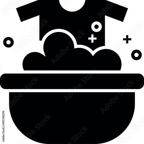 Laundry & Washing Vector Set – Soap Bubbles, Detergent Icons & Clean Clothes Illustrations