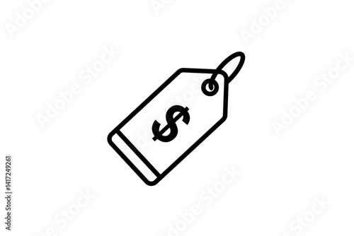 Price tag dollar sign outline vector icon