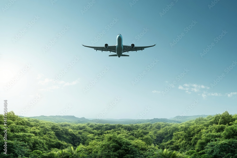 An airplane flying. Generative AI An airplane flying. Generative AI