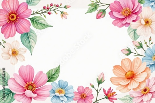Delicate watercolor floral pattern, soft pastel shades, wallpaper, flowers, bud