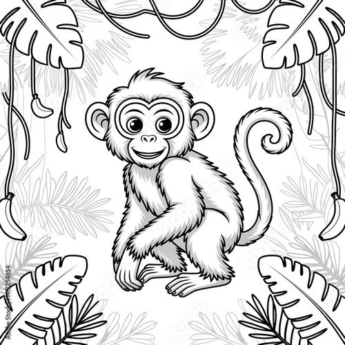 hand drawn vector illustration of a monkey