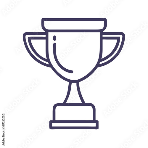 Simple Trophy Icon Illustration on Black Background