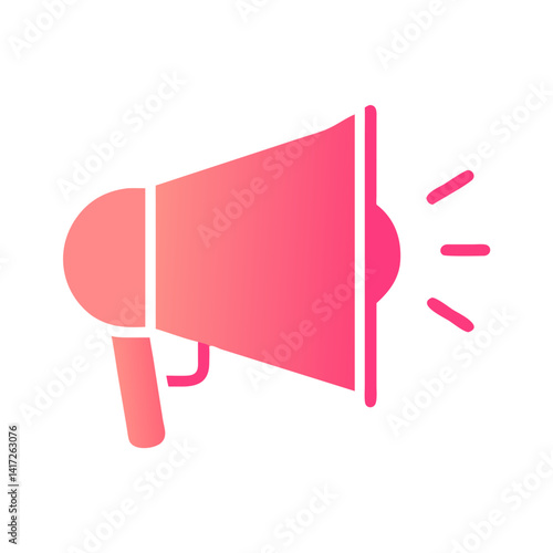 Pink Gradient Megaphone Isolated on Black Background Illustration
