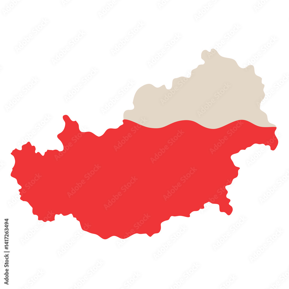 Fototapeta premium Austria-map clean-on-white-background 