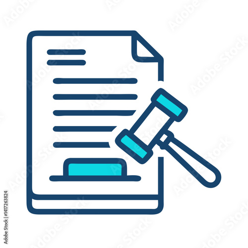 Legal documents and gavel icon for court proceedings