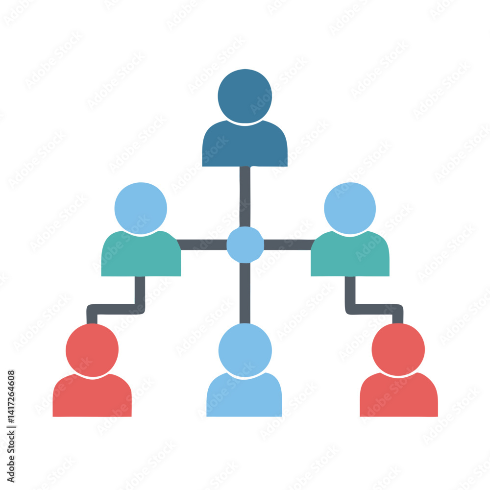 Hierarchical Organization Chart Illustration on Black Background Design Hierarchical Organization Chart Illustration on Black Background Design