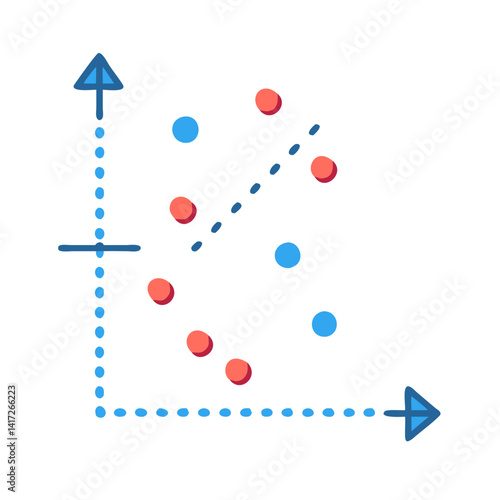 Data Scatter Plot with Regression Line Illustration