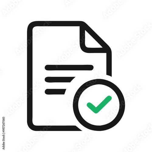 Document with checkmark icon on black background