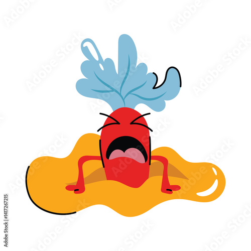 Growing Carrot vector Sticker. Eps 10 file