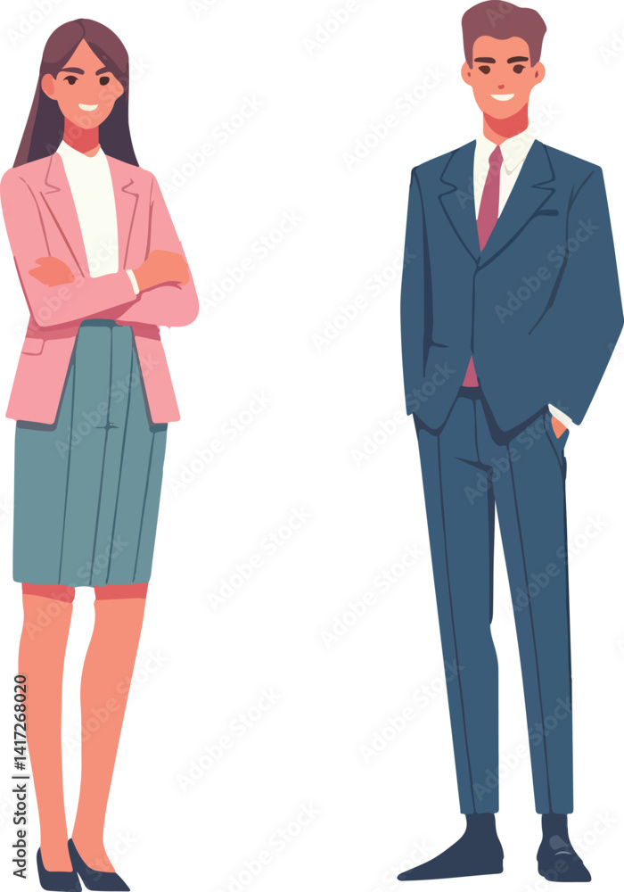 vector of entrepreneurs standing folded arms vector of entrepreneurs standing folded arms