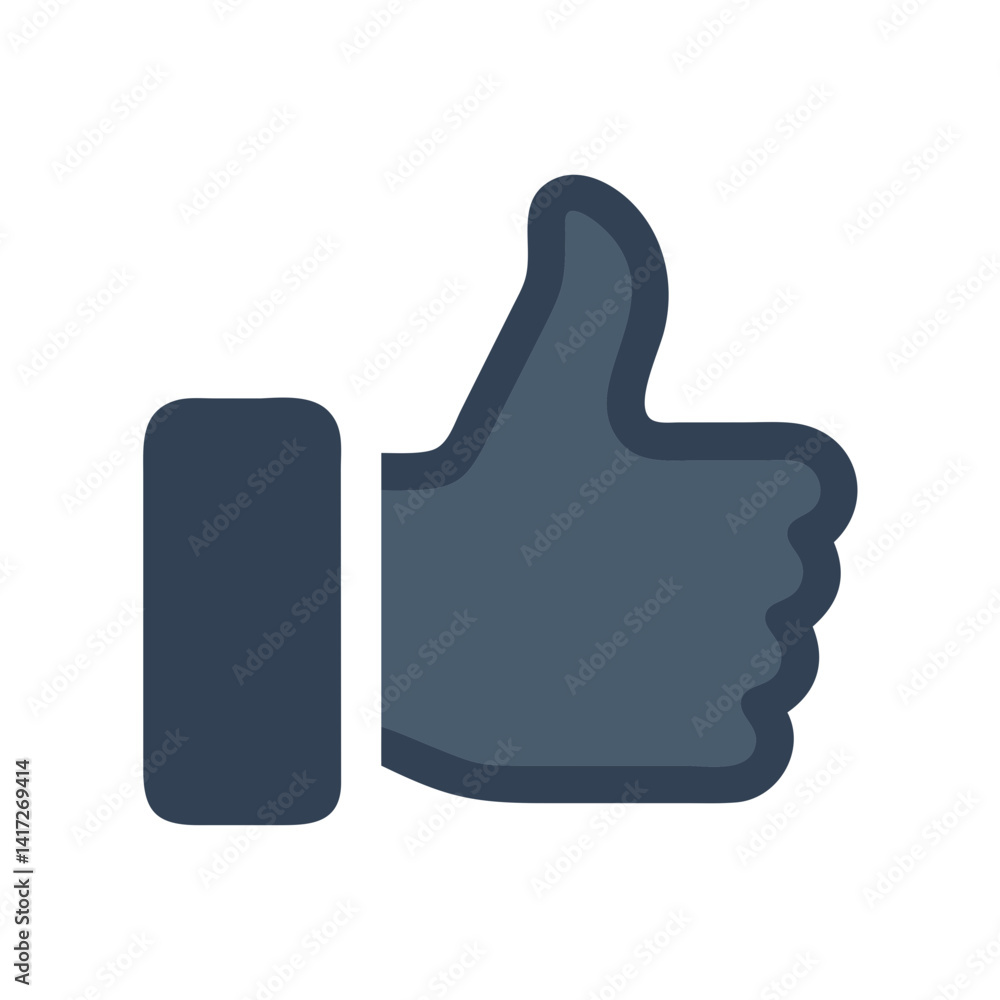 Blue thumbs up icon on black background illustration Blue thumbs up icon on black background illustration