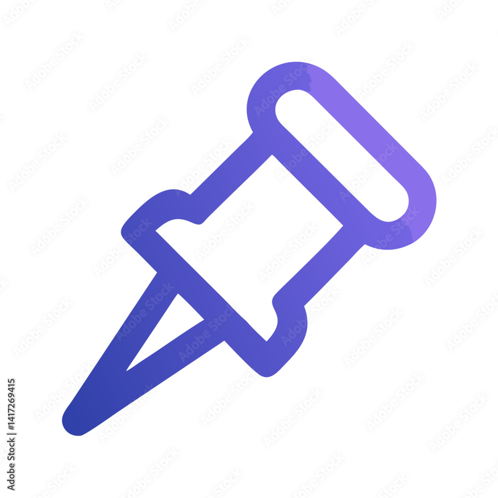 Purple Gradient Pushpin Icon on Black Background Purple Gradient Pushpin Icon on Black Background