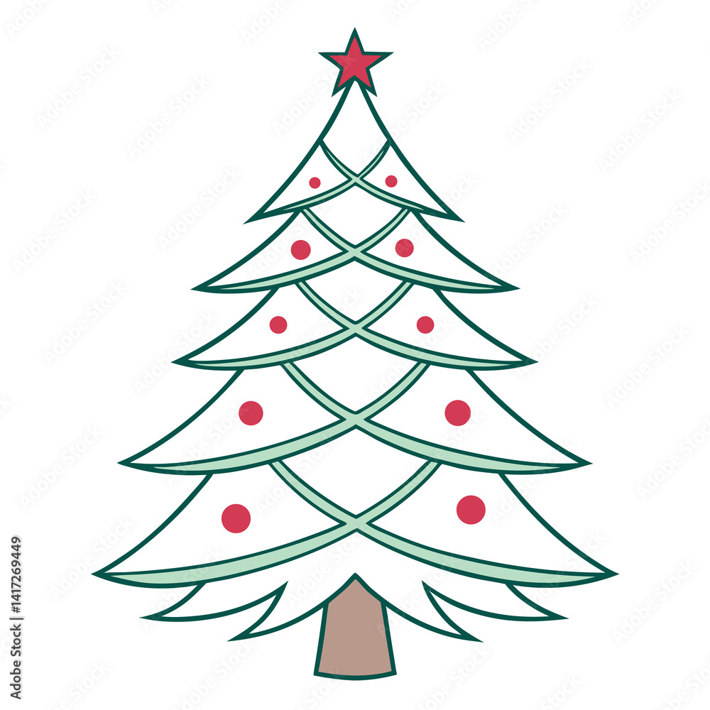Christmas-tree-full-view-no-text-simple-design-vector. Christmas-tree-full-view-no-text-simple-design-vector.