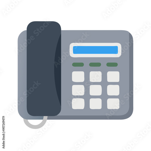 Office landline telephone icon on a black background