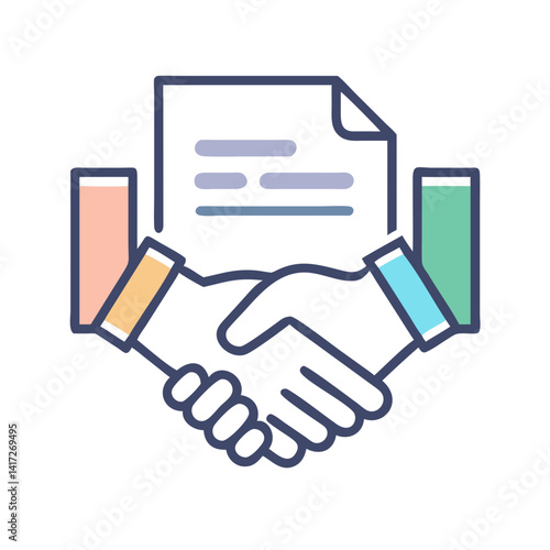 Handshake agreement contract for business, investment, and partnerships