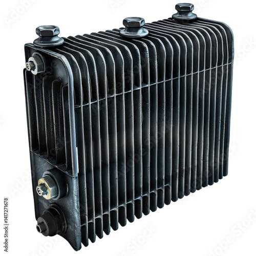 Obraz na płótnie Cooling system heat exchanger automotive part aluminum mechanical component industrial equipment radiator engine cooling thermal management vehicle accessory w salonie