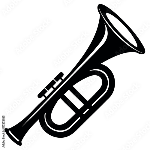 A bugle or trumpet-icon-silhouette-vector 