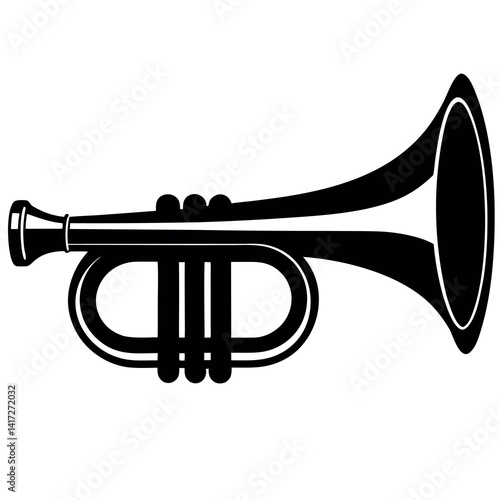 A bugle or trumpet-icon-silhouette-vector 