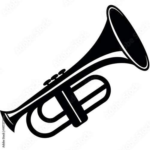 A bugle or trumpet-icon-silhouette-vector 