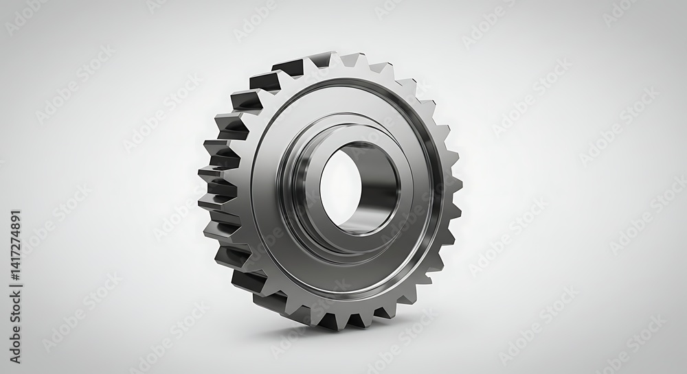 High-Resolution 3D Render of a Metallic Gear High-Resolution 3D Render of a Metallic Gear