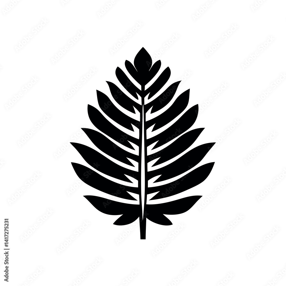 Fern leaf icon black color Fern leaf icon black color