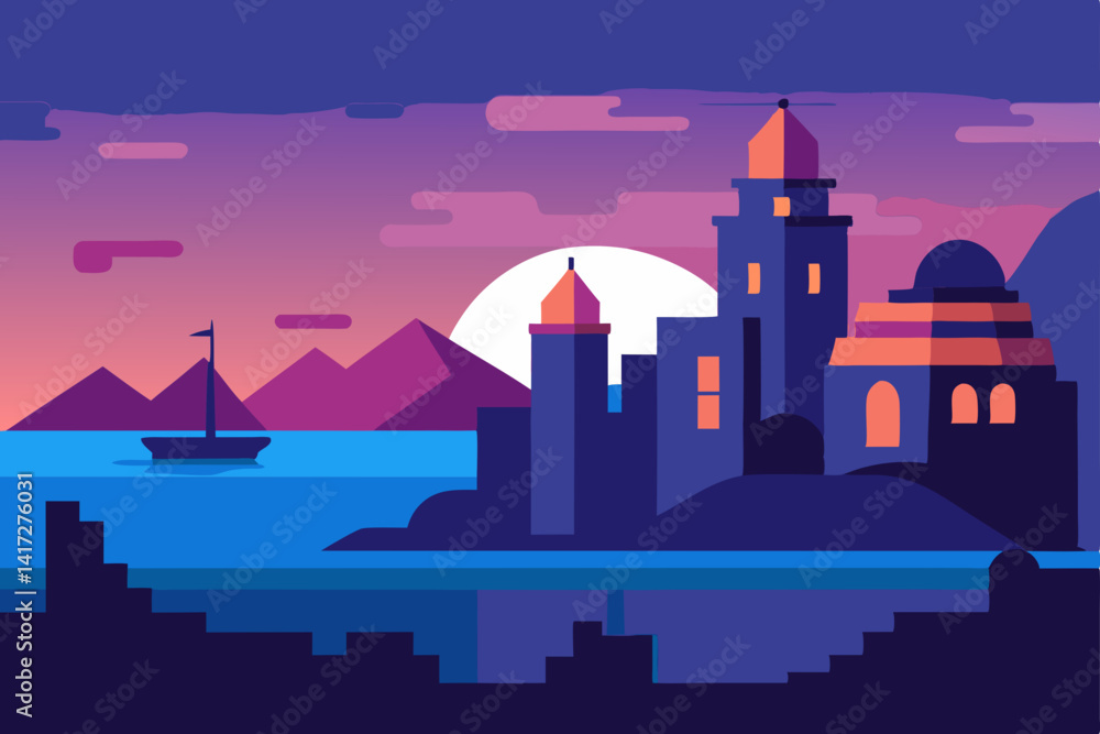 Fototapeta premium vector illustration of city