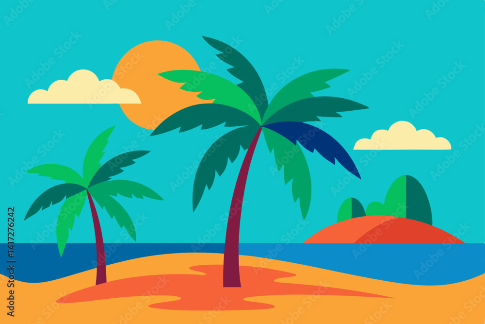 palm trees on the beach palm trees on the beach