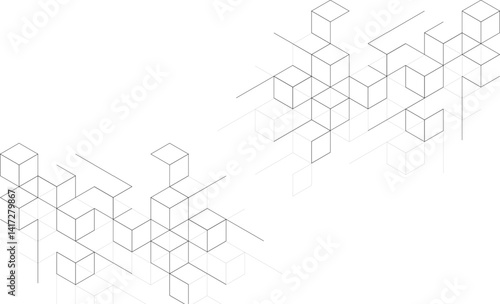 Abstract background with  isometric shape blocks