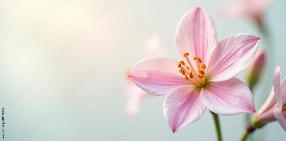 Delicate flower isolated on white background with soft focus, nature, closeup Delicate flower isolated on white background with soft focus, nature, closeup