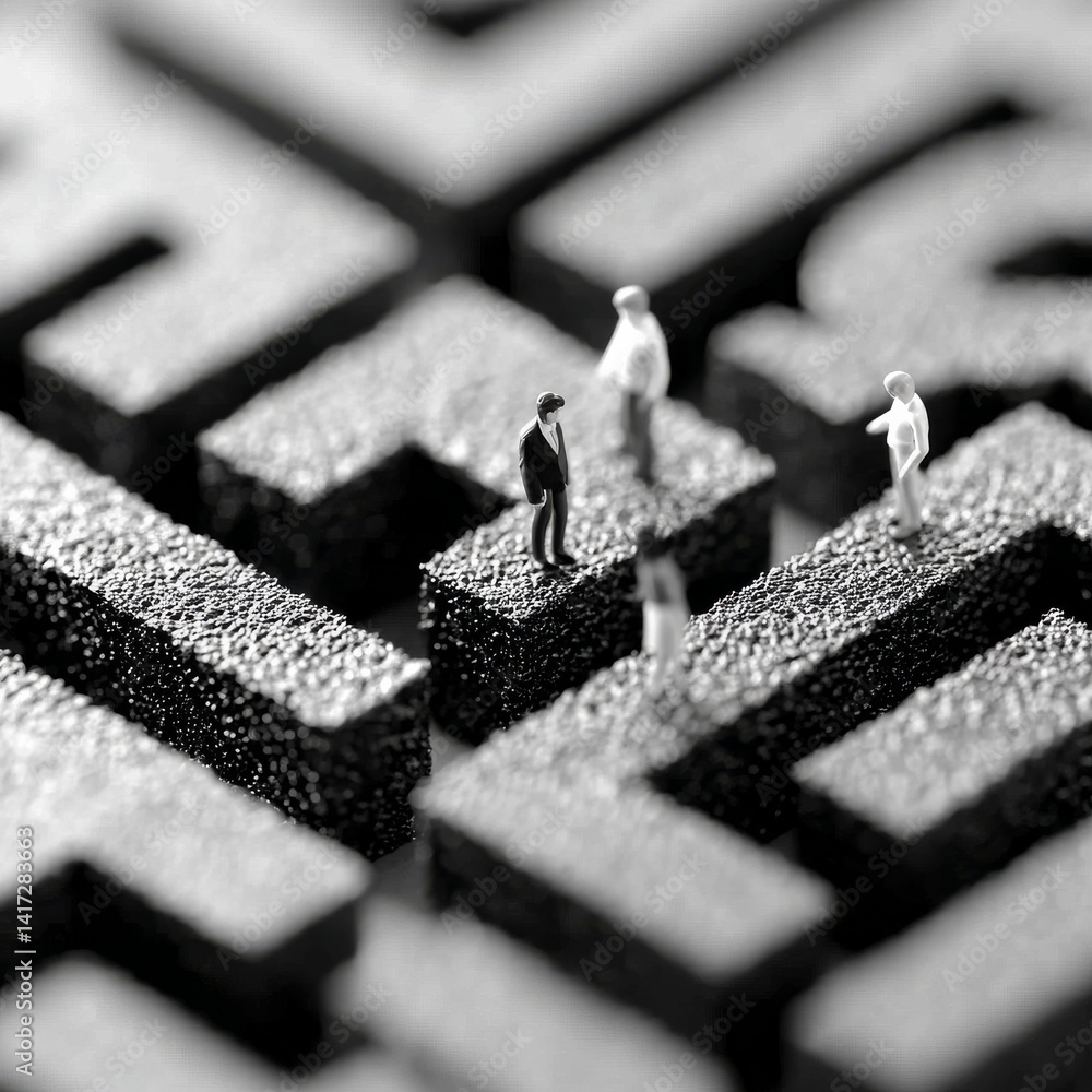 Navigating the Maze: A Miniature World of Business Decisions and Strategic Encounters in a Complex Labyrinth.