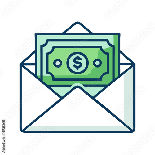 Money in Envelope Icon Illustration Vector