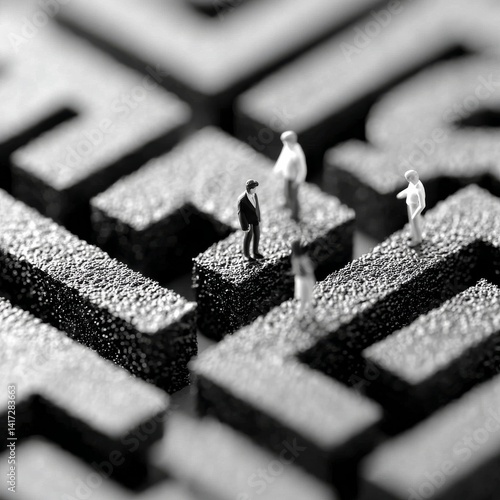 Navigating the Maze: A Miniature World of Business Decisions and Strategic Encounters in a Complex Labyrinth.