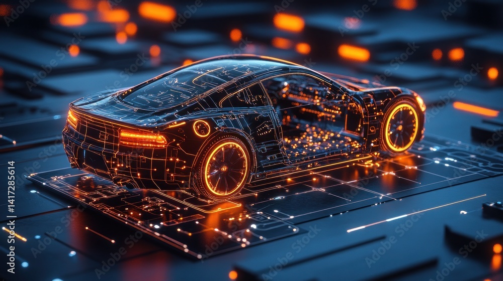 Futuristic EV on Circuit Board (1) Futuristic EV on Circuit Board (1)