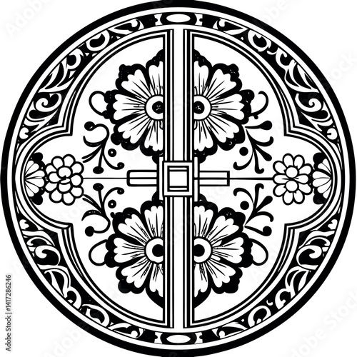 The patterns of carved lacquer in traditional chin. 