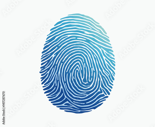 Blue gradient fingerprint on white background