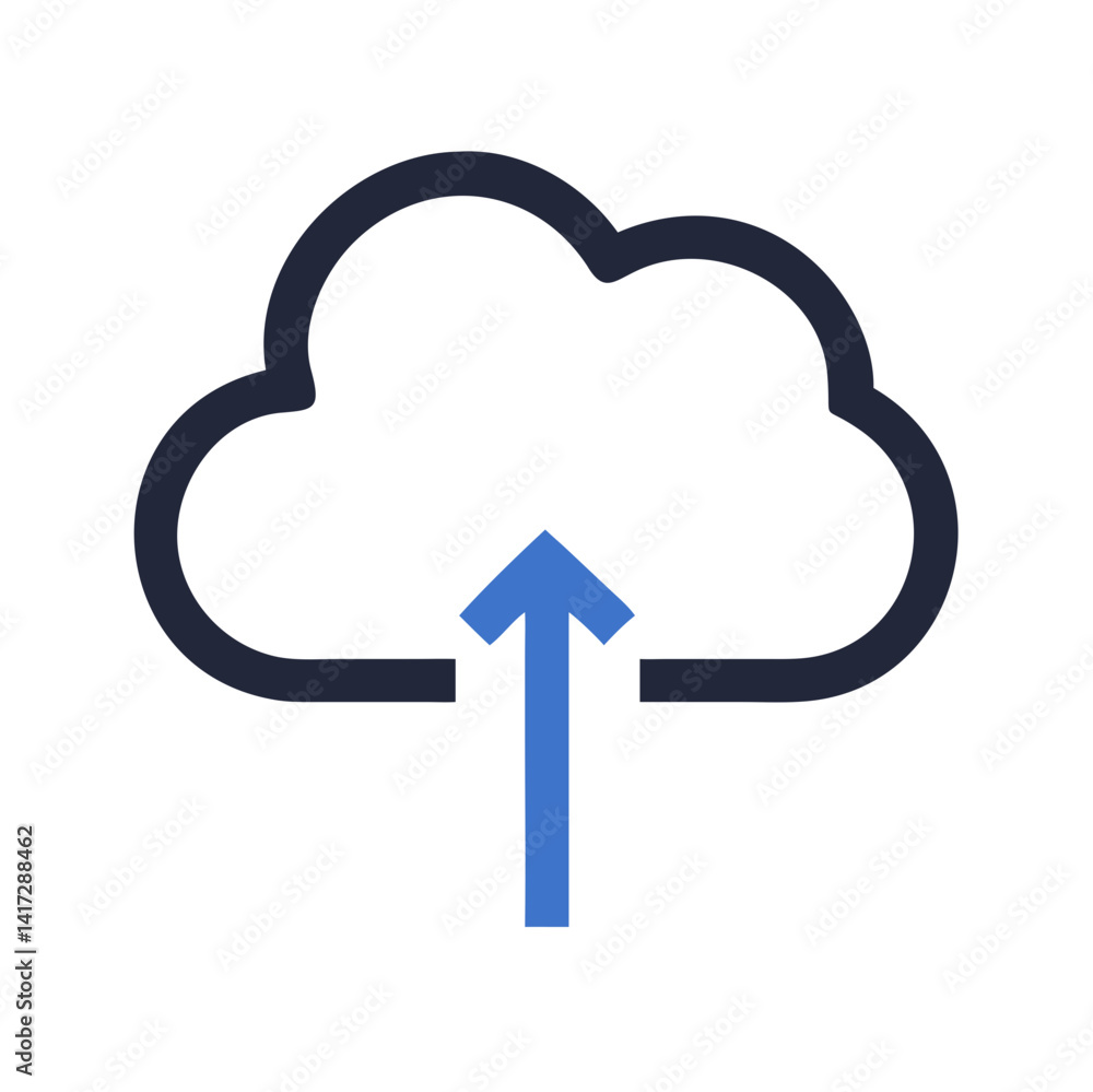 Cloud Upload Icon on Black Background Minimalist Design Cloud Upload Icon on Black Background Minimalist Design