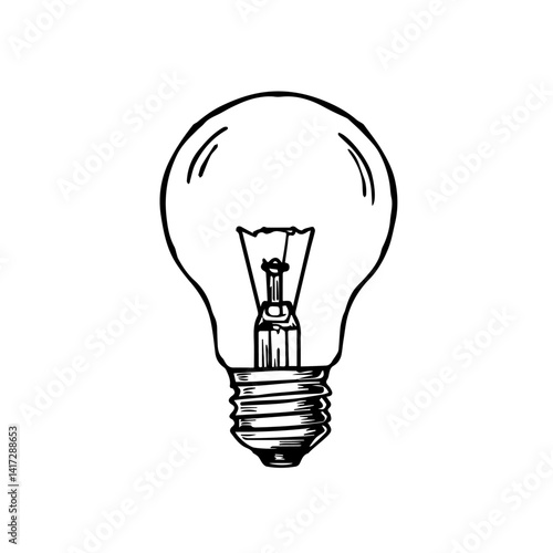 Light bulb sketch illustrating creativity and innovation  
