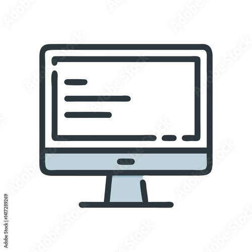 Stylized computer icon illustration for technology applications uses