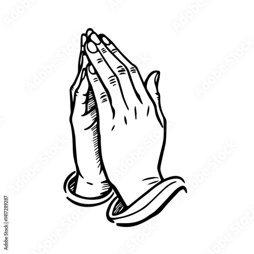 Praying hands illustration symbolizing faith and spirituality  