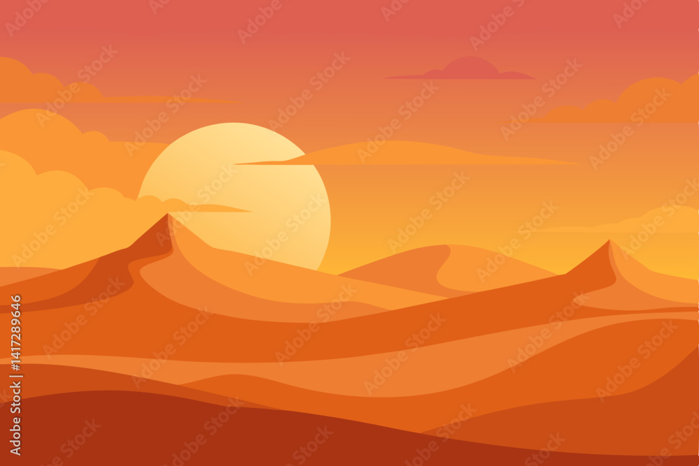 Fototapeta premium desert-scene-at-golden-hour