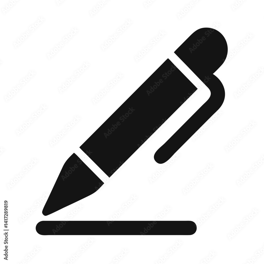 Simple Black Pen Icon for Writing and Editing Simple Black Pen Icon for Writing and Editing