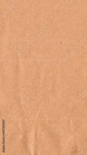 Beige kraft paper noise texture vertical stop motion video. Old page overlay effect background loop animation. Vintage paper texture with crease, stain, grain, dust particles. Empty animated backdrop